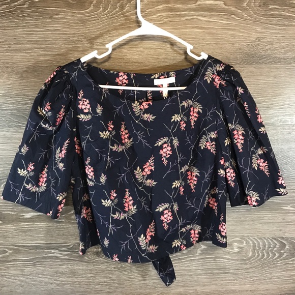 Rebecca Taylor Tops - Rebecca Taylor Ivie floral tie back crop top NWT